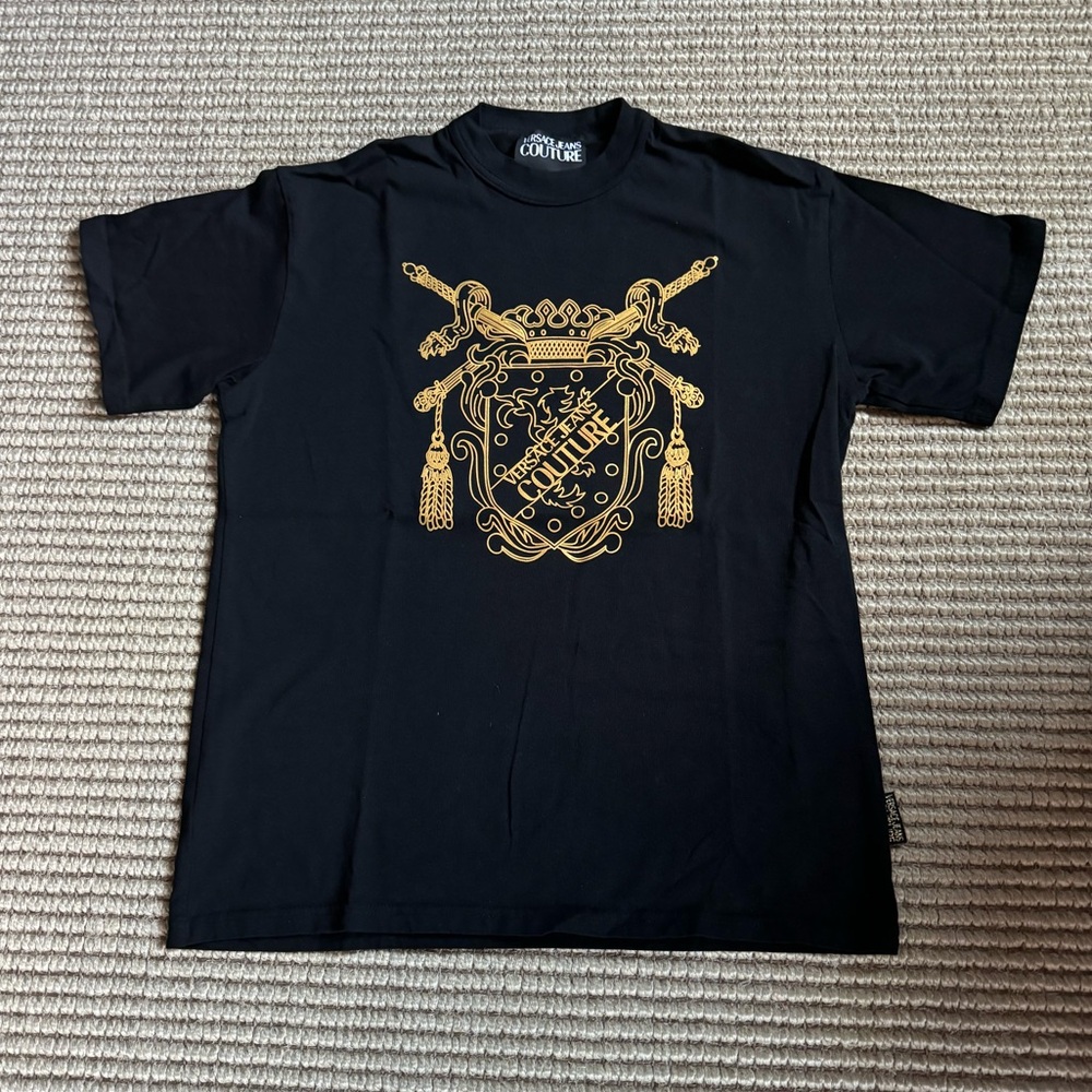 Versace  baroque crest T-shirt. Graphic is raised and in perfect condition.